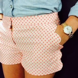 J. Crew Polka Dot Shorts w/ Scalloped Pockets